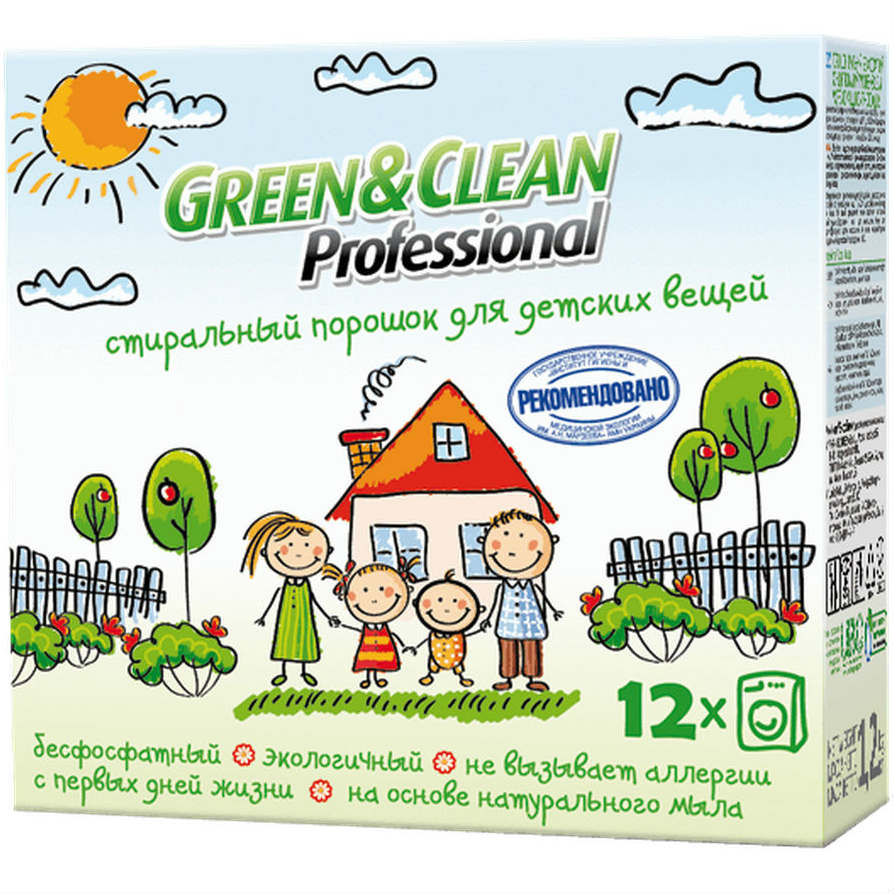 

Стиральный порошок GREEN&CLEAN (GCL01581), GCL01581 Стиральный порошок детский (безфосфатный)