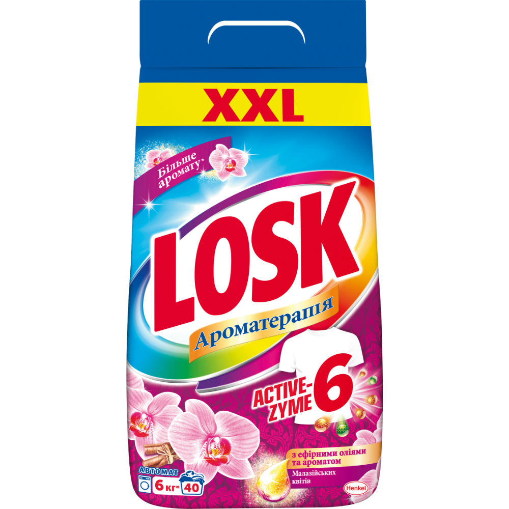 

Стиральный порошок LOSK аромат Малайзийских цветов 6 кг (9000101412857), Стиральный порошок аромат Малайзийских цветов6кг