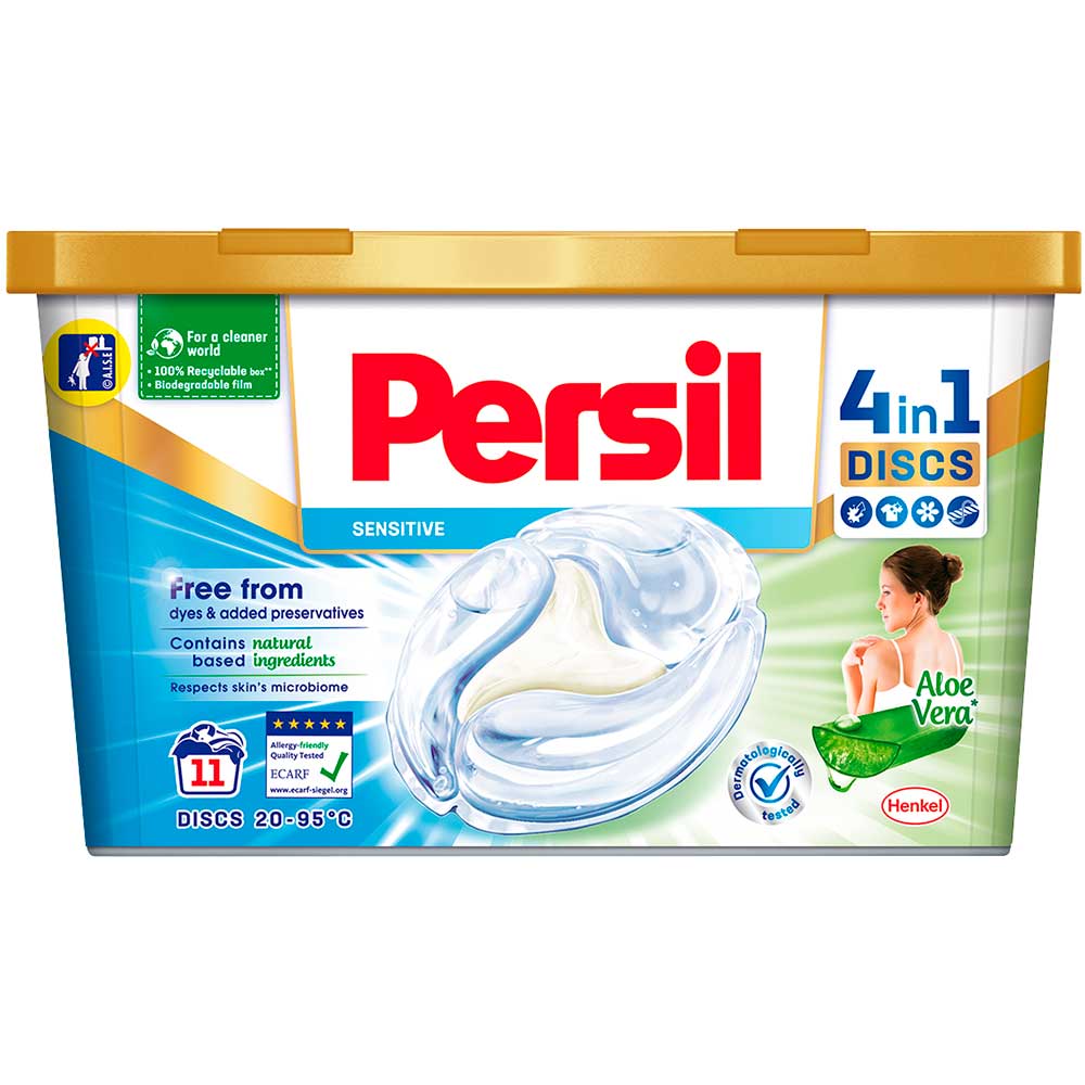 

Капсулы для стирки PERSIL Discs Сенситив и детский 11 шт (9000101512014), Капсули discs Сенсітів 11 штук (9000101512014)