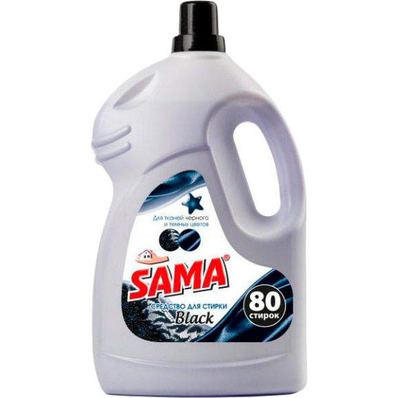 

Средство для стирки SAMA Black 4 л (4820020265496), Засіб д/прання"Black"д/тканин темних кольорів4кг