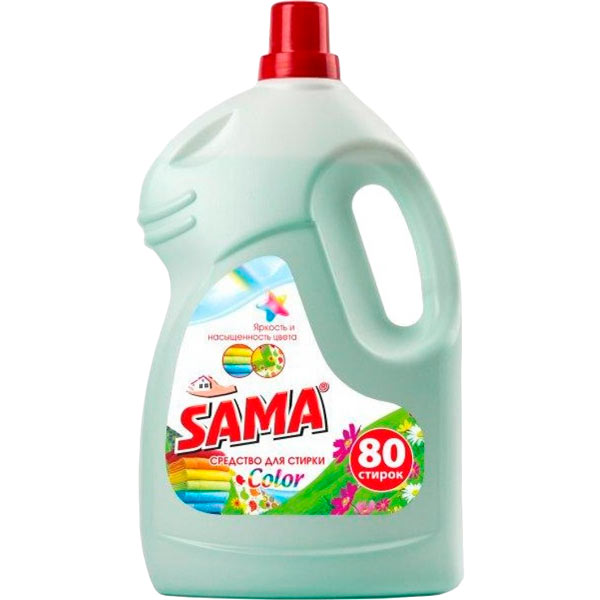

Гель для стирки SAMA Color 4 л (4820020265519), Засіб д/прання "Color" д/кольорових речей 4кг