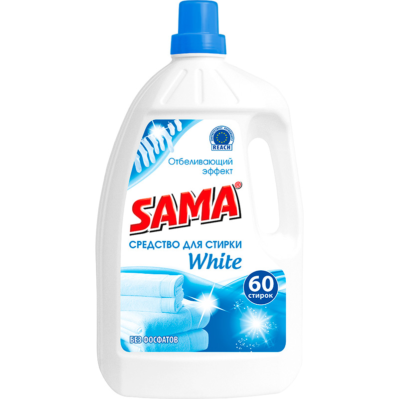 

Гель для стирки SAMA 3 л White (4820020263812), Засіб для прання 3000мл Вайт
