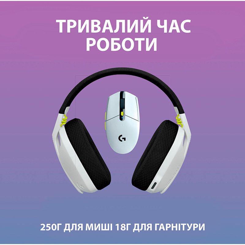 Мультимедиа набор LOGITECH Wireless Gaming Combo G435SE+G305SE BLACK/WHITE/LIME (981-001162) Количество кнопок мыши 6