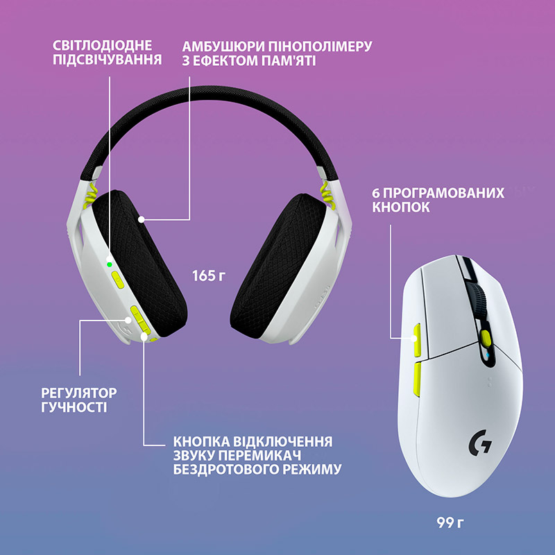 Покупка Мультимедиа набор LOGITECH Wireless Gaming Combo G435SE+G305SE BLACK/WHITE/LIME (981-001162)