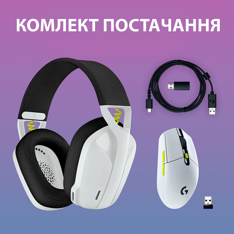 Изображение Мультимедиа набор LOGITECH Wireless Gaming Combo G435SE+G305SE BLACK/WHITE/LIME (981-001162)