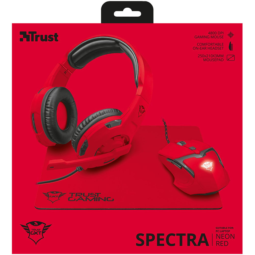 Набор TRUST GXT790-SR Spectra Gaming Bundle red (22471) Ширина коврика 250