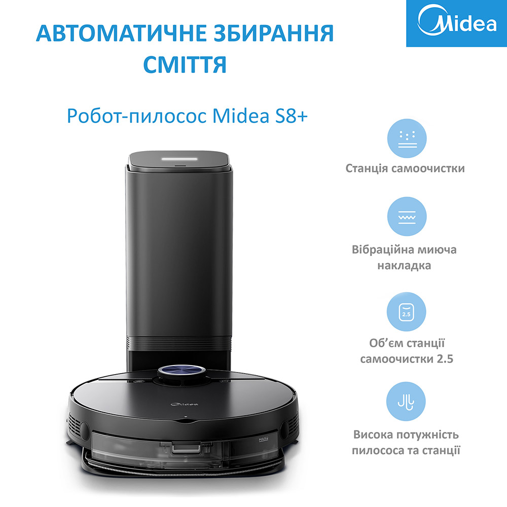 Робот-пилосос MIDEA S8+ Тип прибирання суха