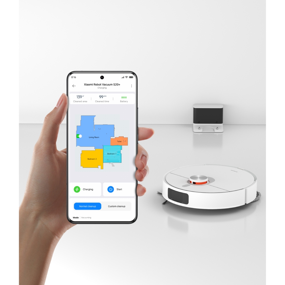 Робот-пилосос XIAOMI Robot Vacuum S20+ White (1066190) Керування на корпусі