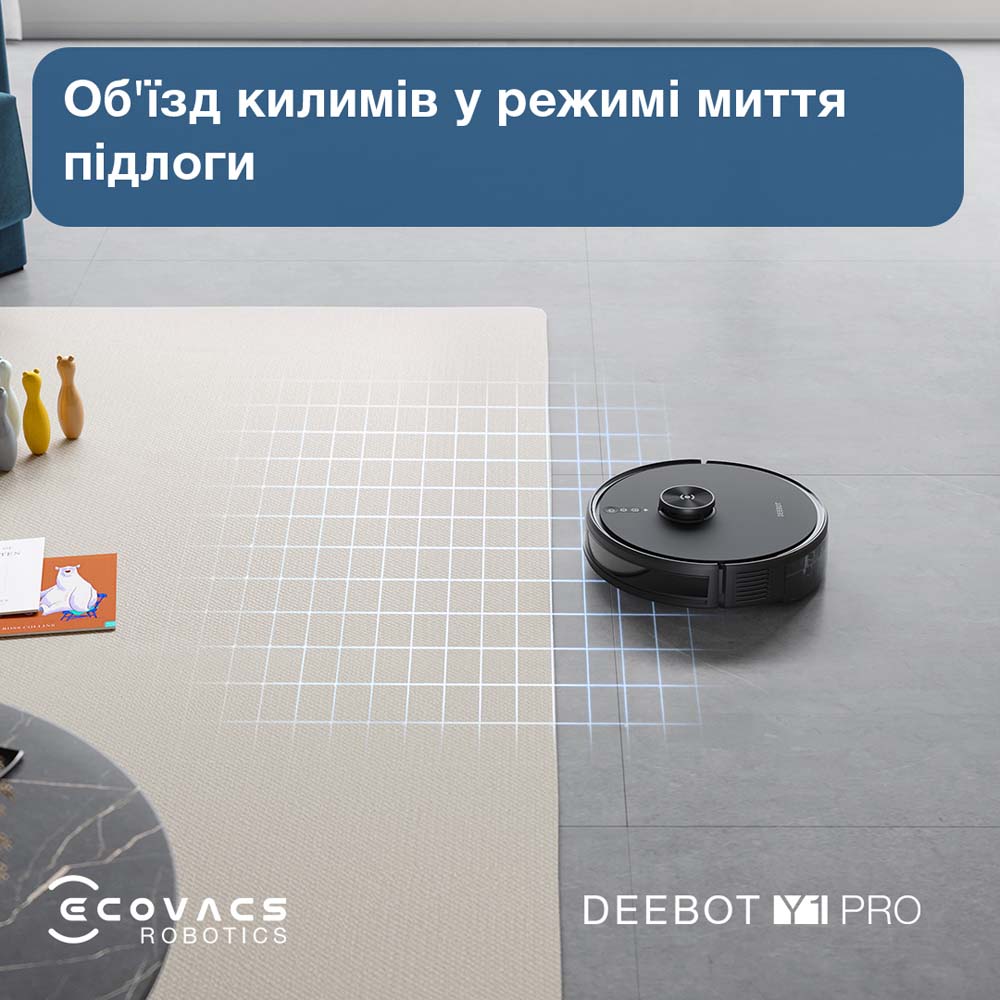 Робот-пылесос ECOVACS DEEBOT OZMO Y1 Pro Black Управление голосом