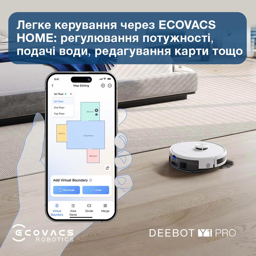 Фото Робот-пылесос ECOVACS DEEBOT OZMO Y1 Pro White