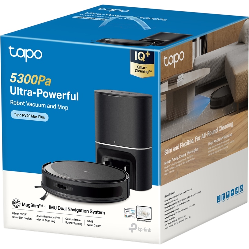 Робот-пилосос TP-LINK Tapo RV20 Max Plus Управление на корпусе