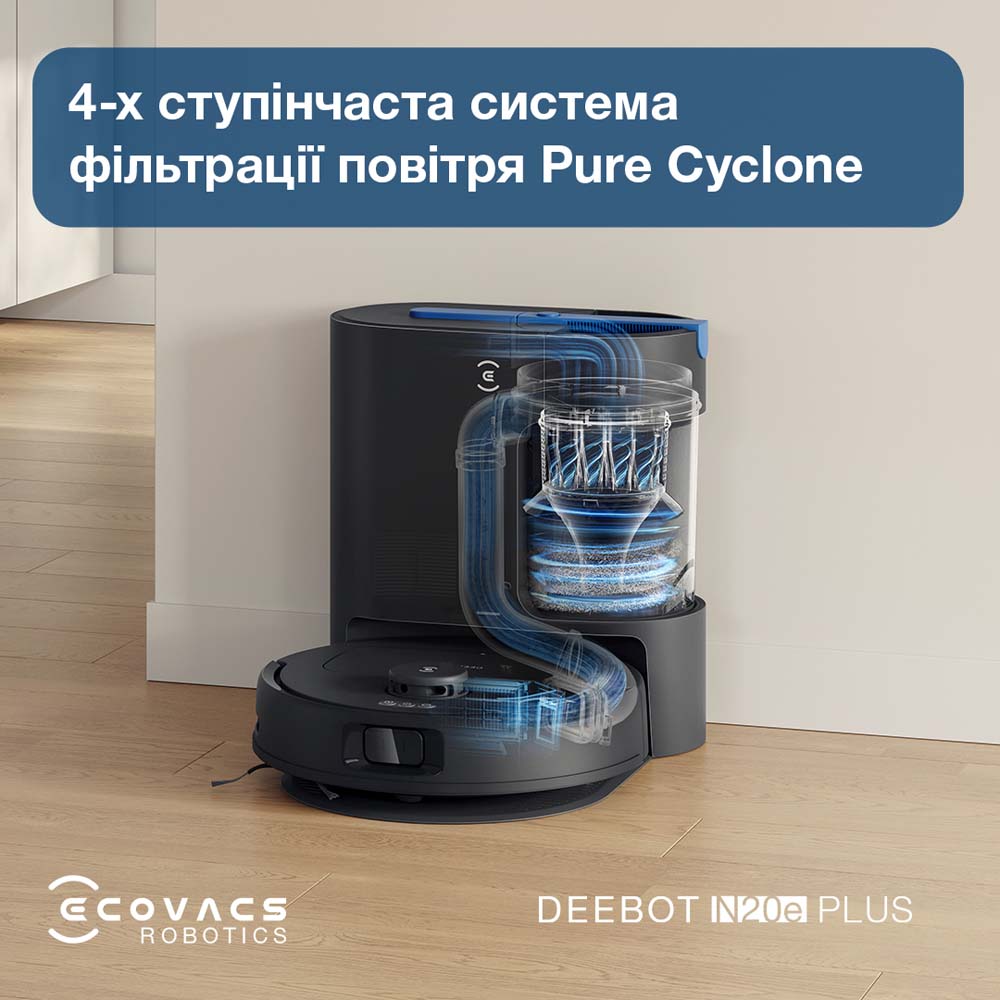 Робот-пылесос ECOVACS DEEBOT N20E PLUS YDLX11-3 BL Управление на корпусе