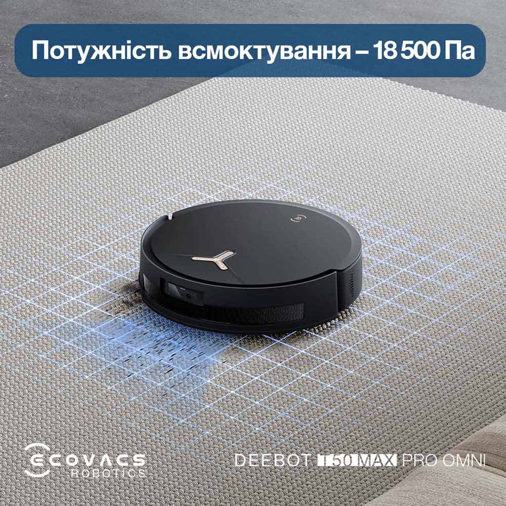 Робот-пылесос ECOVACS T50 MAX OMNI PRO BLACK (DEX54) Робот-пылесос ECOVACS T50 MAX OMNI PRO BLACK (DEX54) Управление на корпусе