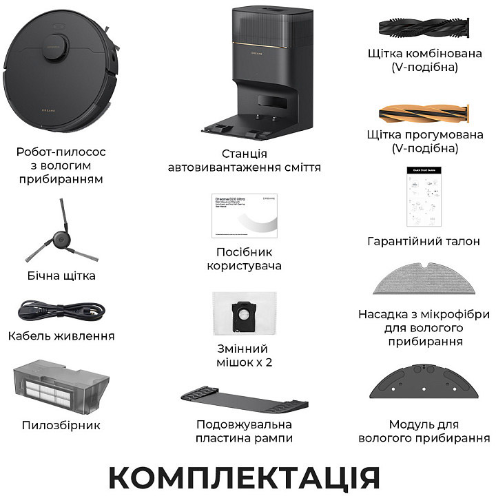 В Украине Робот-пылесос DREAME D20 PRO PLUS BLACK