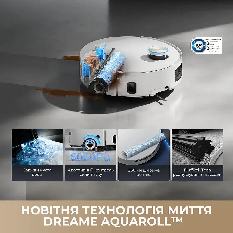 В Украине Робот-пылесос DREAME Aqua 10 Ultra Roller Complete White
