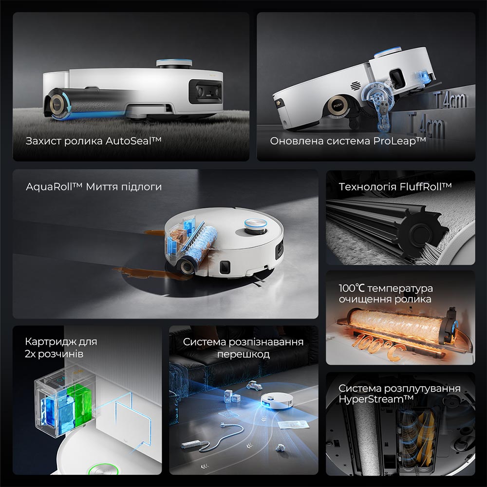 В Фокстрот Робот-пылесос DREAME AQUA10 ULT ROLLER (RLH71DE-1-BL)