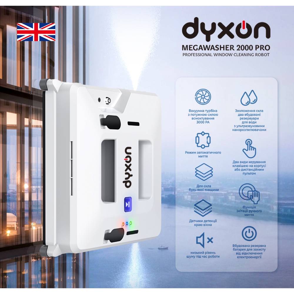 Робот для окон DYXON MEGAWASHER 2000 PRO White Тип уборки влажная 