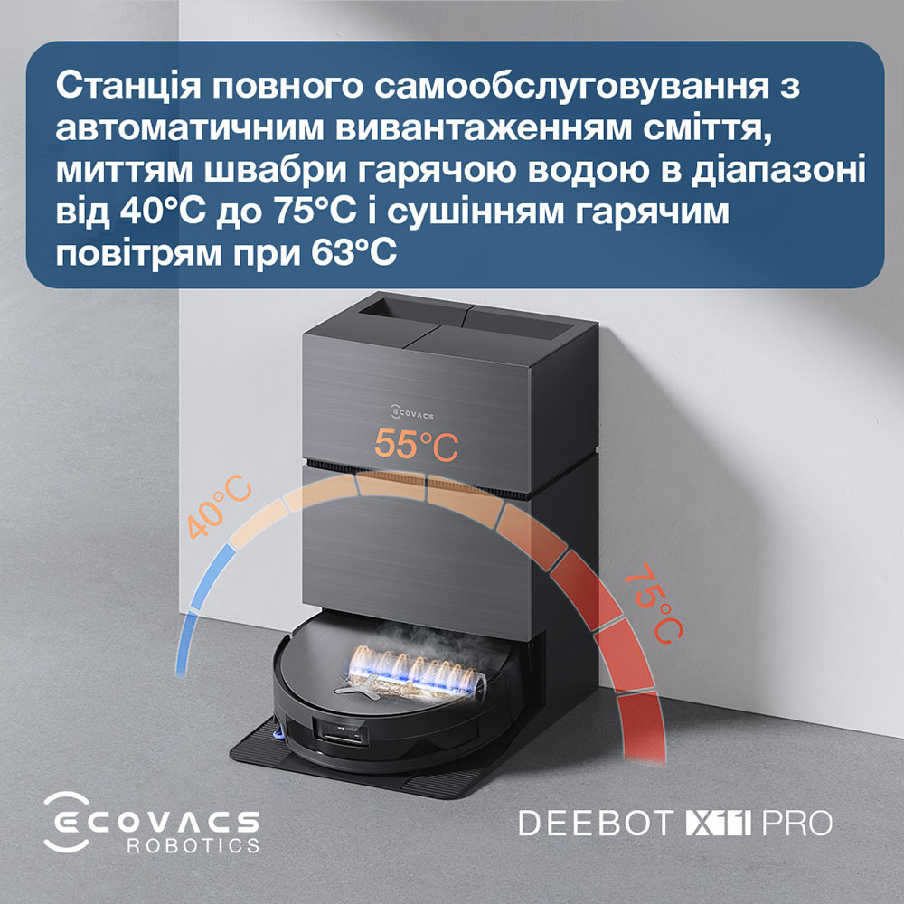 В Украине Робот-пылесос ECOVACS X11 PRO OMNI