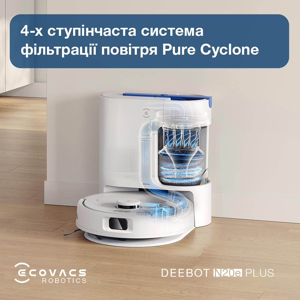 Робот-пылесос ECOVACS N20E PLUS YDLX11-3 White Управление на корпусе