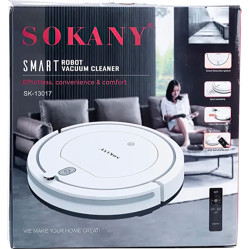 Робот-пилосос SOKANY SK-13017 White (LGSK13017W) Керування на корпусі