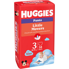Підгузки-трусики HUGGIES Little Movers 3 (6-11 кг) Mega 58 шт Boy (5029053547473) Підгузки-трусики HUGGIES Little Movers 3 (6-11 кг) Mega 58 шт Boy (5029053547473)