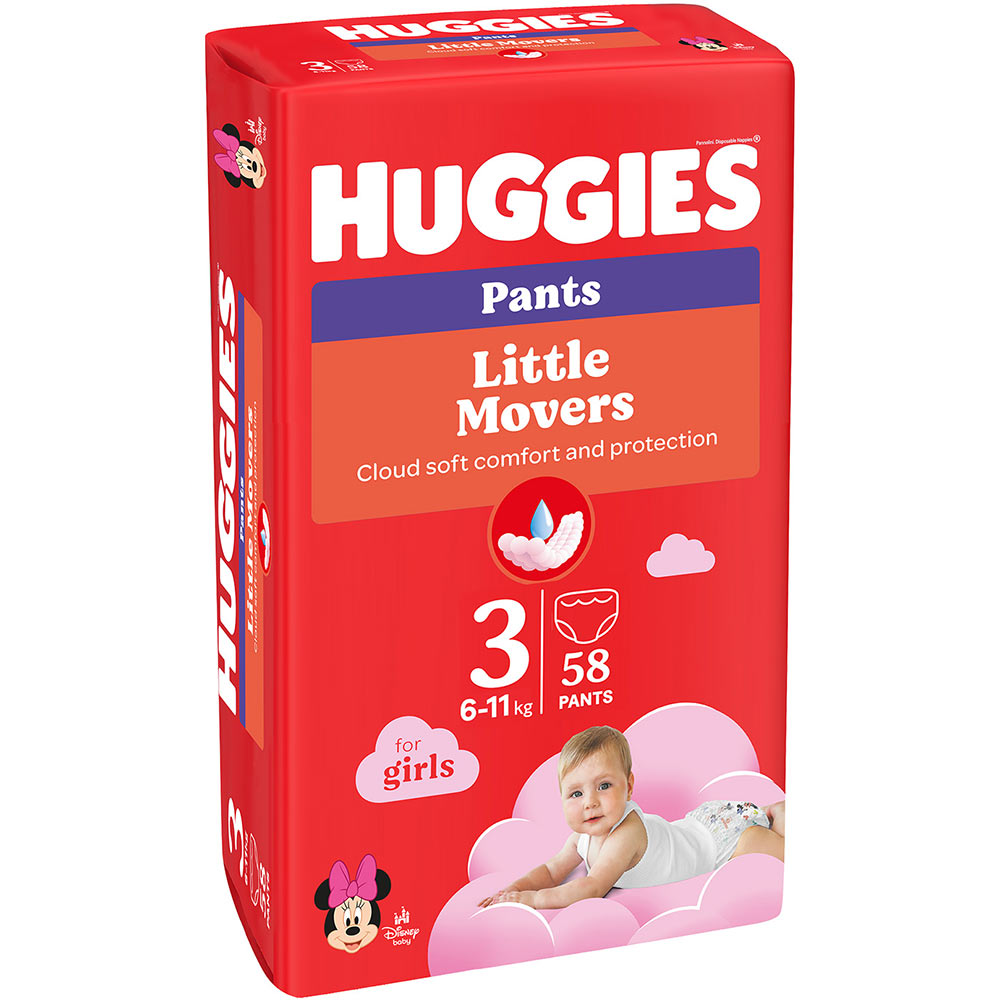 Підгузки-трусики HUGGIES Little Movers 3 (6-11 кг) Mega 58 шт Girl (5029053547480) Тип підгузки-трусики