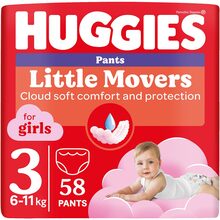 Підгузки-трусики HUGGIES Little Movers 3 (6-11 кг) Mega 58 шт Girl (5029053547480)