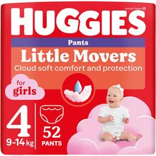 Підгузки-трусики HUGGIES Little Movers 4 (9-14 кг) Mega 52 шт Girl (5029053547541)