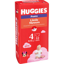 Підгузки-трусики HUGGIES Little Movers 4 (9-14 кг) Mega 52 шт Girl (5029053547541)