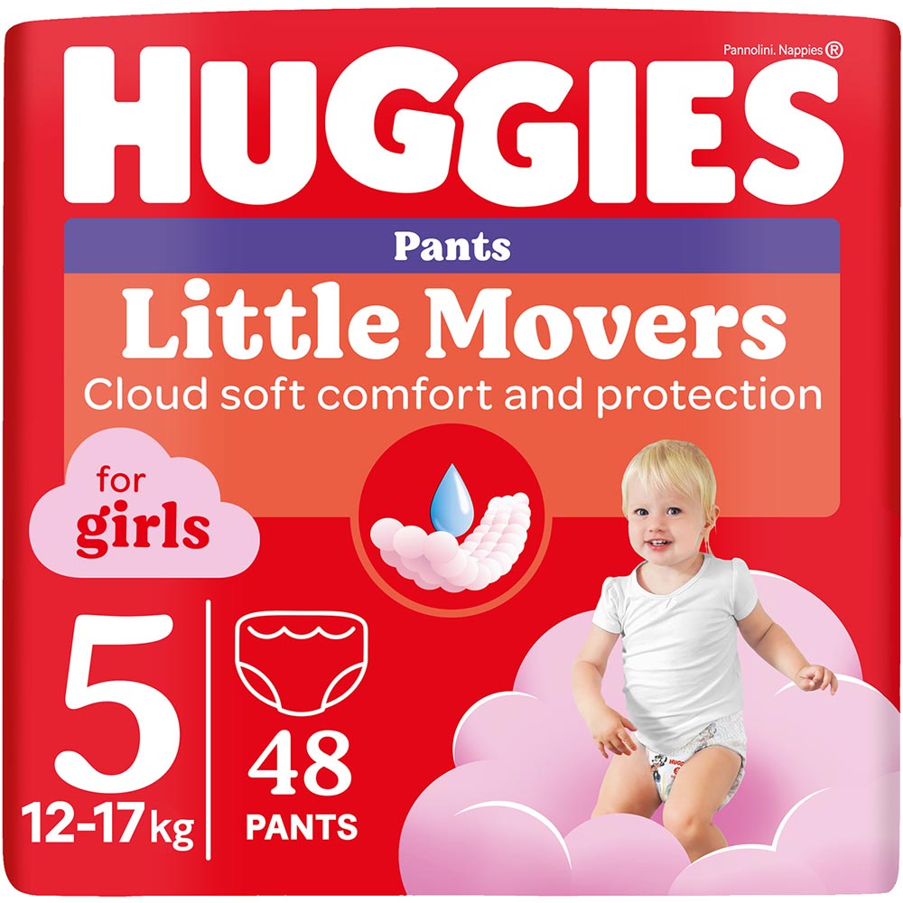 Підгузки-трусики HUGGIES Little Movers 5 (12-17 кг) Mega 48 шт Girl (5029053547626)