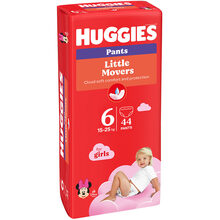 Підгузки-трусики HUGGIES Little Movers 6 (15-25 кг) Mega 44 шт Girl (5029053547664) Підгузки-трусики HUGGIES Little Movers 6 (15-25 кг) Mega 44 шт Girl (5029053547664)