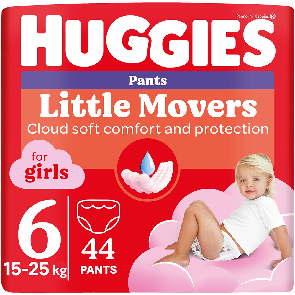 Підгузки-трусики HUGGIES Little Movers 6 (15-25 кг) Mega 44 шт Girl (5029053547664) Підгузки-трусики HUGGIES Little Movers 6 (15-25 кг) Mega 44 шт Girl (5029053547664)
