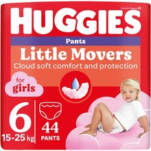 Підгузки-трусики HUGGIES Little Movers 6 (15-25 кг) Mega 44 шт Girl (5029053547664)