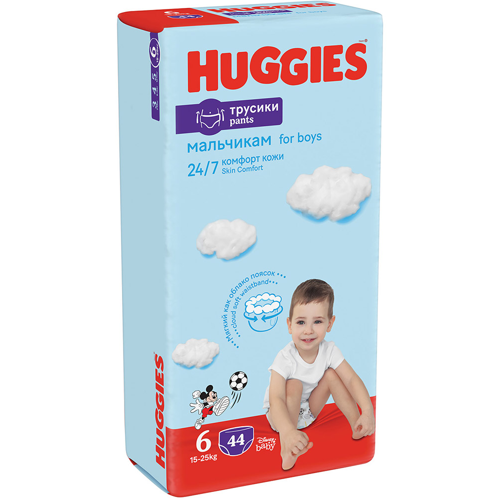 Подгузники-трусики HUGGIES Pants 6 (15-25 кг) Mega 44 шт Boy (5029053547657) Тип подгузники-трусики
