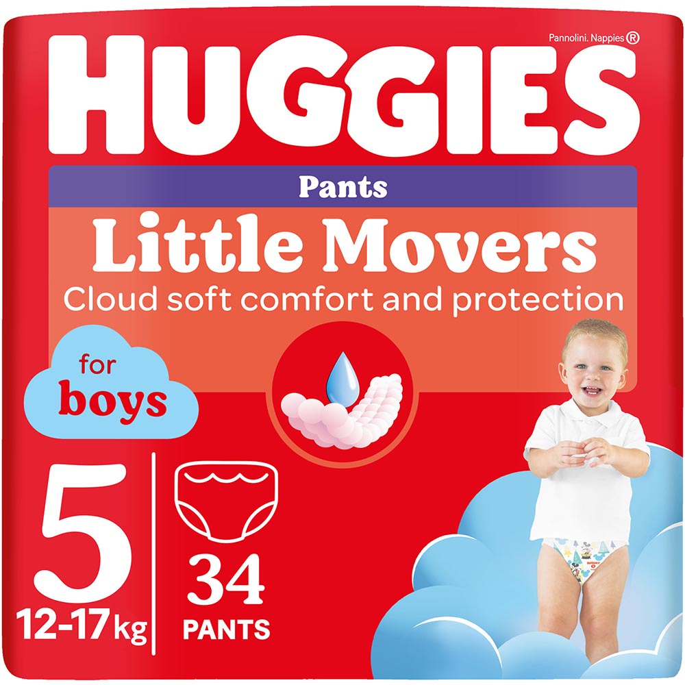 Підгузки-трусики HUGGIES Little Movers 5 (12-17 кг) Jumbo 34 шт Boy (5029053564289)