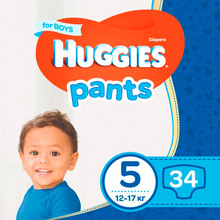 Підгузки HUGGIES Pant Boy 5 12-17 кг Jumbo 34 шт (5029053564289)