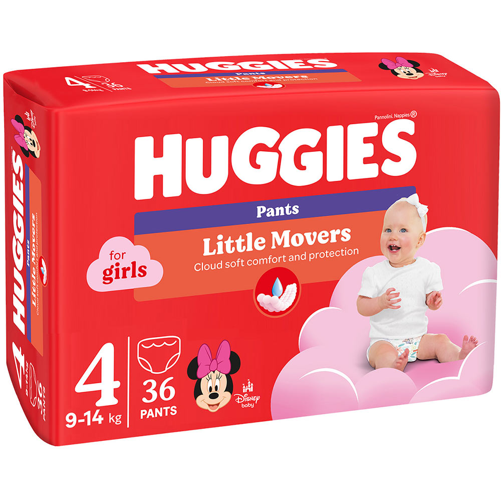 Підгузки-трусики HUGGIES Little Movers 4 (9-14 кг) Jumbo 36 шт Girl (5029053564258) Тип підгузки-трусики