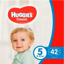 Підгузки HUGGIES Classic 5 11-25 кг Jumbo 42 шт (5029053543185)