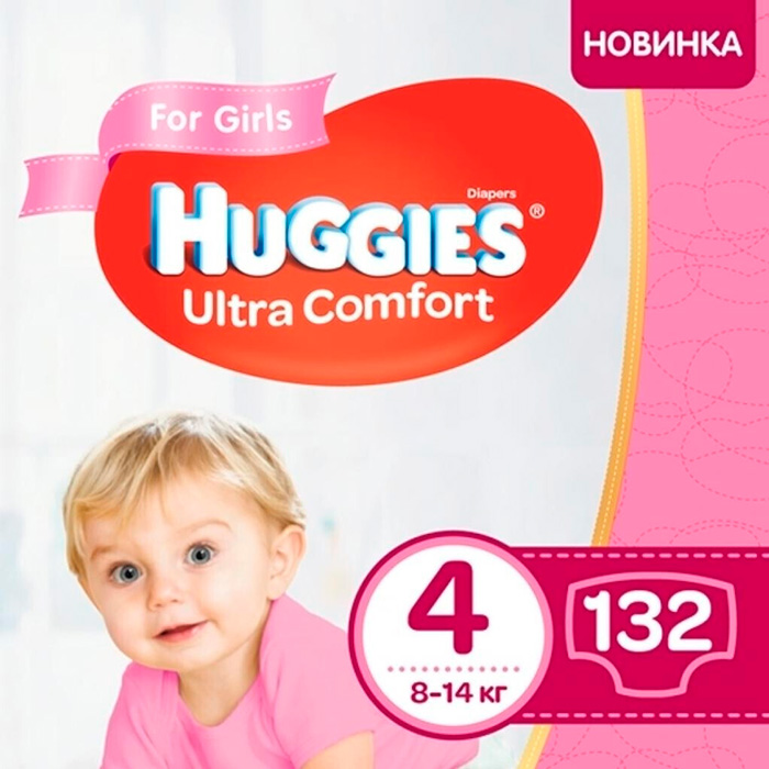 Підгузки HUGGIES UC GIRL 4 M-pack 8-14 кг 132 шт (5029054218105)