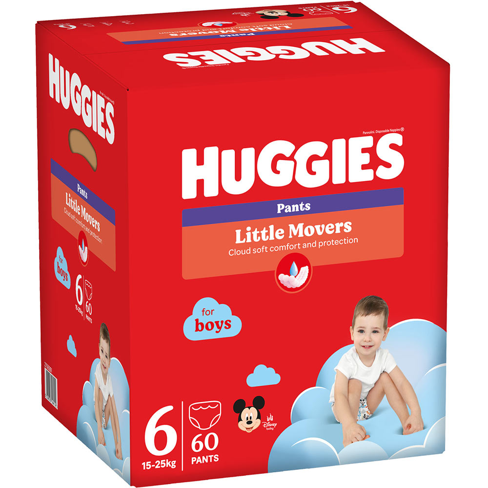 Підгузки-трусики HUGGIES Little Movers 6 (5-25 кг) Box 60 шт Boy (5029053564142) Тип підгузки-трусики