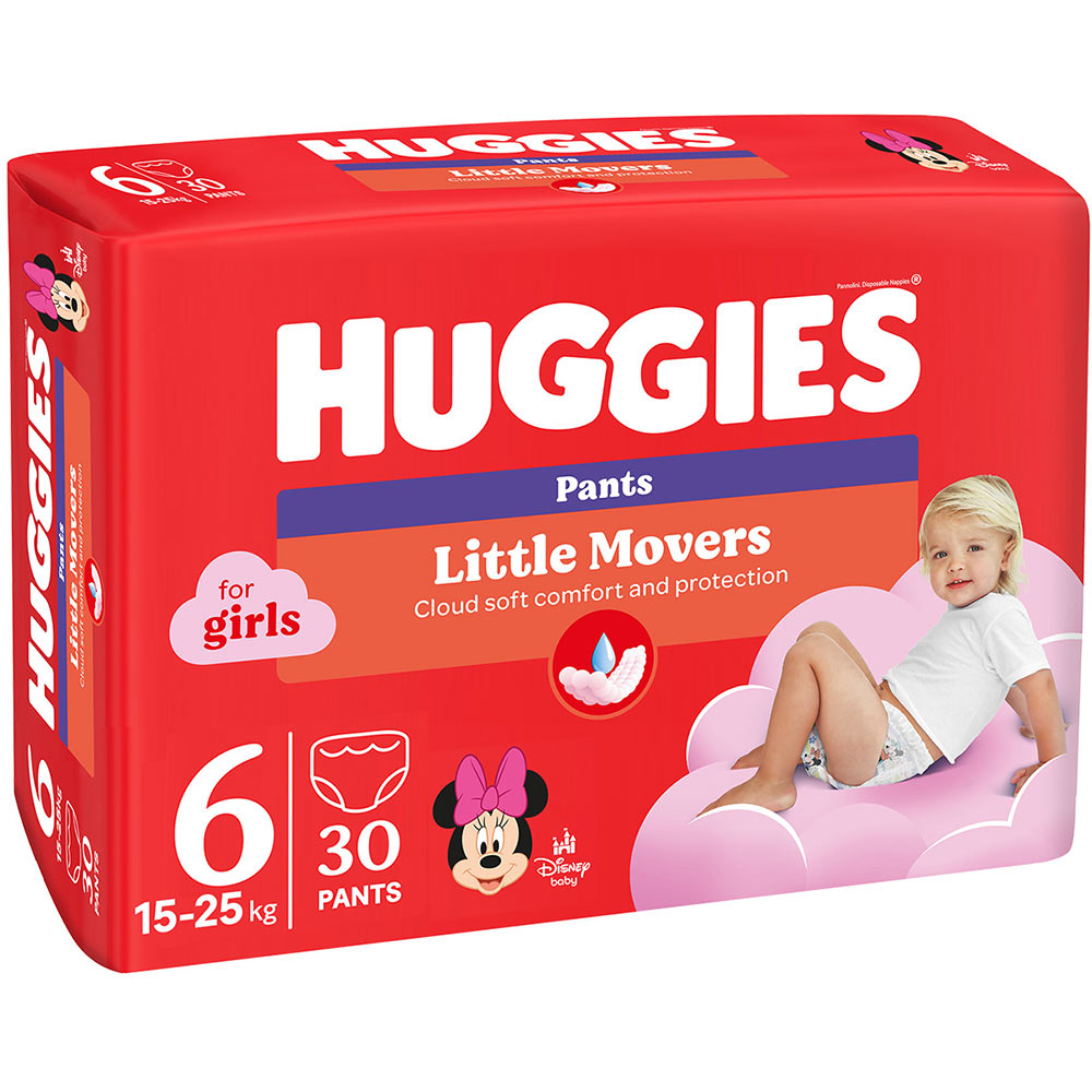 Подгузники-трусики HUGGIES Little Movers 6 (15-25 кг) Jumbo 30 шт Girl (5029053564296) Подгузники-трусики HUGGIES Little Movers 6 (15-25 кг) Jumbo 30 шт Girl (5029053564296) Тип подгузники-трусики