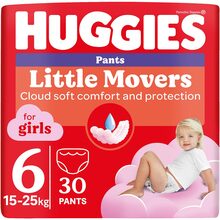 Підгузки-трусики HUGGIES Little Movers 6 (15-25 кг) Jumbo 30 шт Girl (5029053564296)