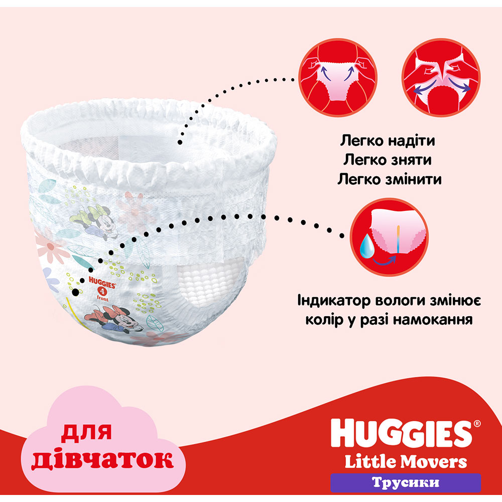 Подгузники-трусики HUGGIES Little Movers 6 (15-25 кг) Jumbo 30 шт Girl (5029053564296) В Украине Подгузники-трусики HUGGIES Little Movers 6 (15-25 кг) Jumbo 30 шт Girl (5029053564296)