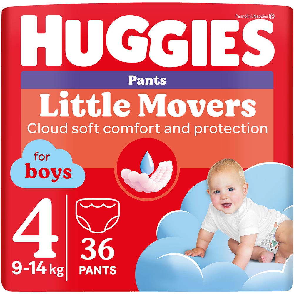 Підгузки-трусики HUGGIES Little Movers 4 (9-14 кг) Jumbo 36 шт Boy (5029053564265)