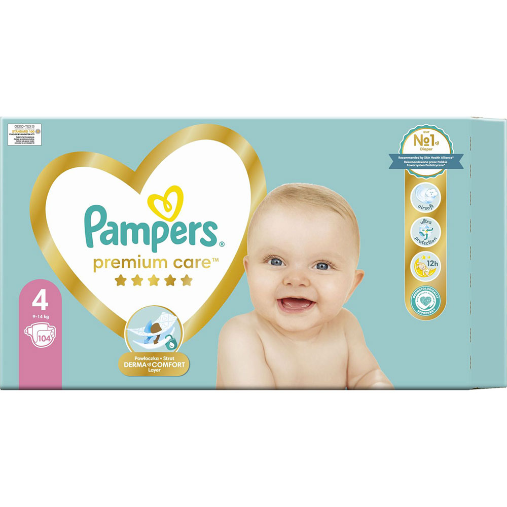 Підгузки PAMPERS Premium Care Maxi 4 9-14 кг 104 шт (4015400465447) Тип підгузки