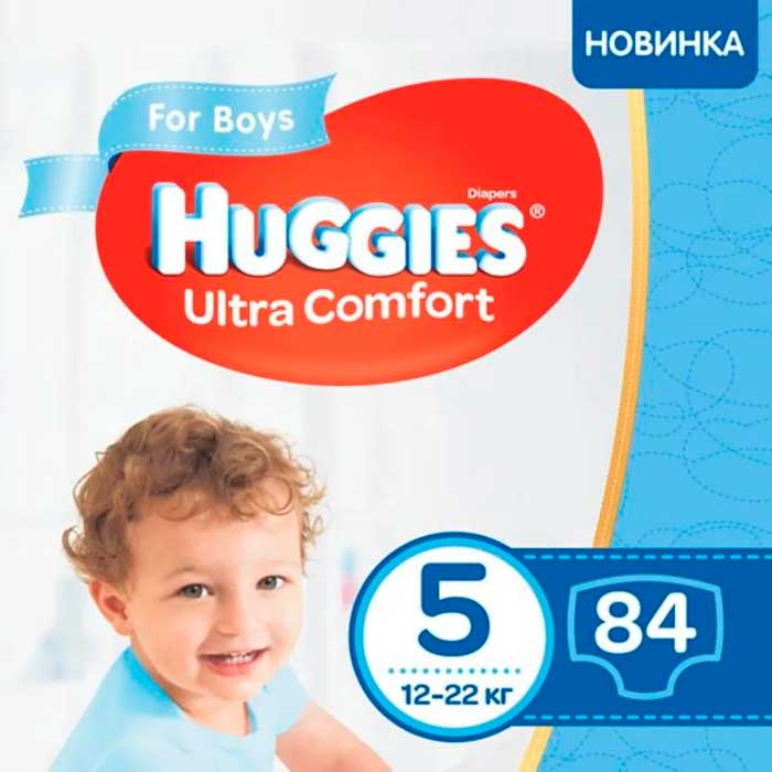 

Подгузники HUGGIES Ultra Comfort 5 Box для мальчиков 84 шт (5029053547855), Підгузник Ultra Comfort 5 Box для