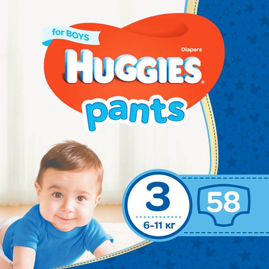 Трусики-підгузки HUGGIES Pants 3 Mega для хлопчиків 58 шт (5029053564005)