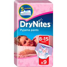 Подгузники-трусики HUGGIES DryNites для девочек 8-15 лет 9 шт (5029053527604)