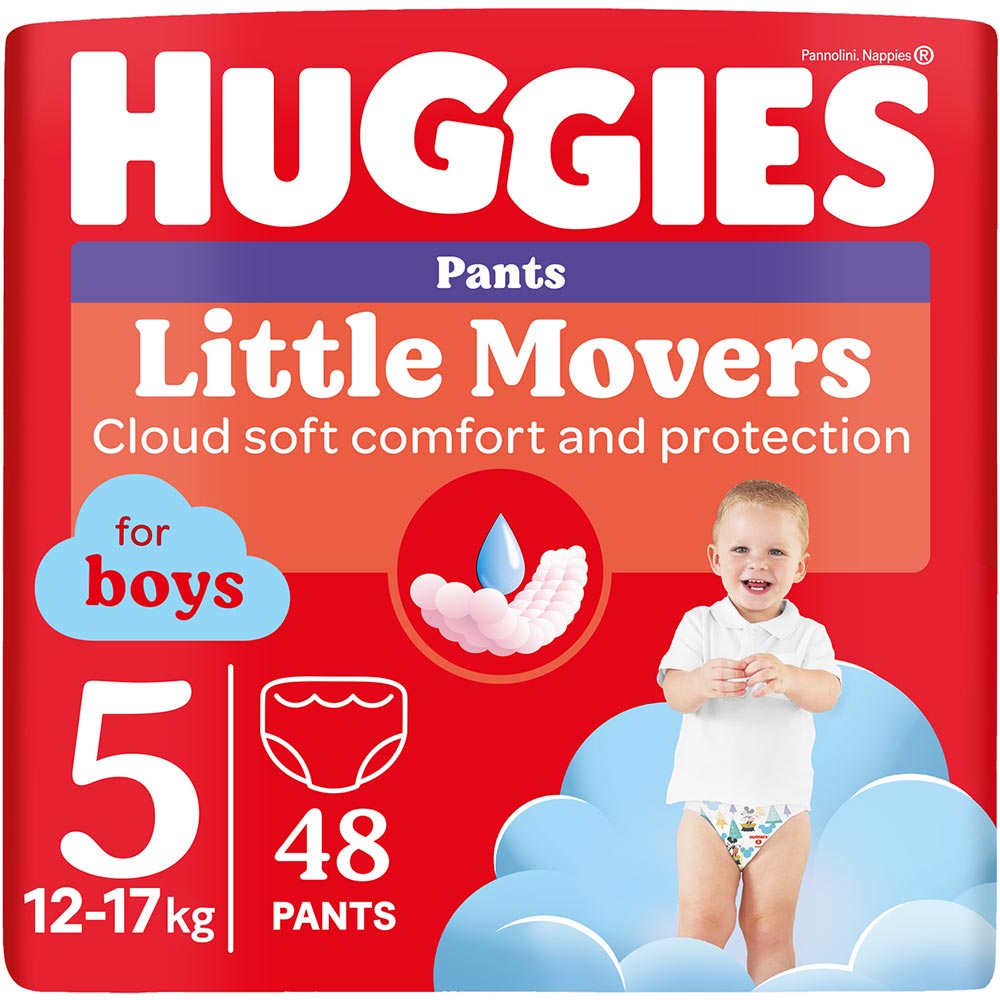 Підгузки-трусики HUGGIES Little Movers 5 (12-17 кг) Mega 48 шт Boy (5029053547619)