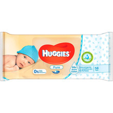 Серветки вологі Huggies Pure 56 шт (5029053550039)